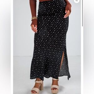 NWT Floral Black Maxi Skirt